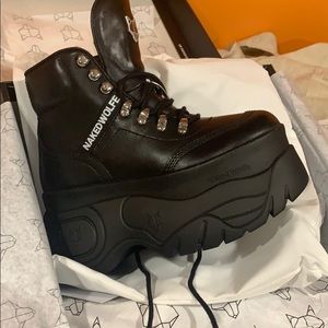 Naked Wolfe Black Boots size 6.5 women’s
